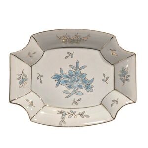 Vintage LJ of Japan Porcelain Trinket Keepsake Jewelry Dish Vanity Decor Blue